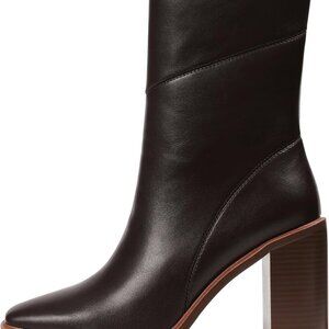 Women's Ankle Boots 2025 Chunky Heel Square Toe Side Zipper Booties with Unique